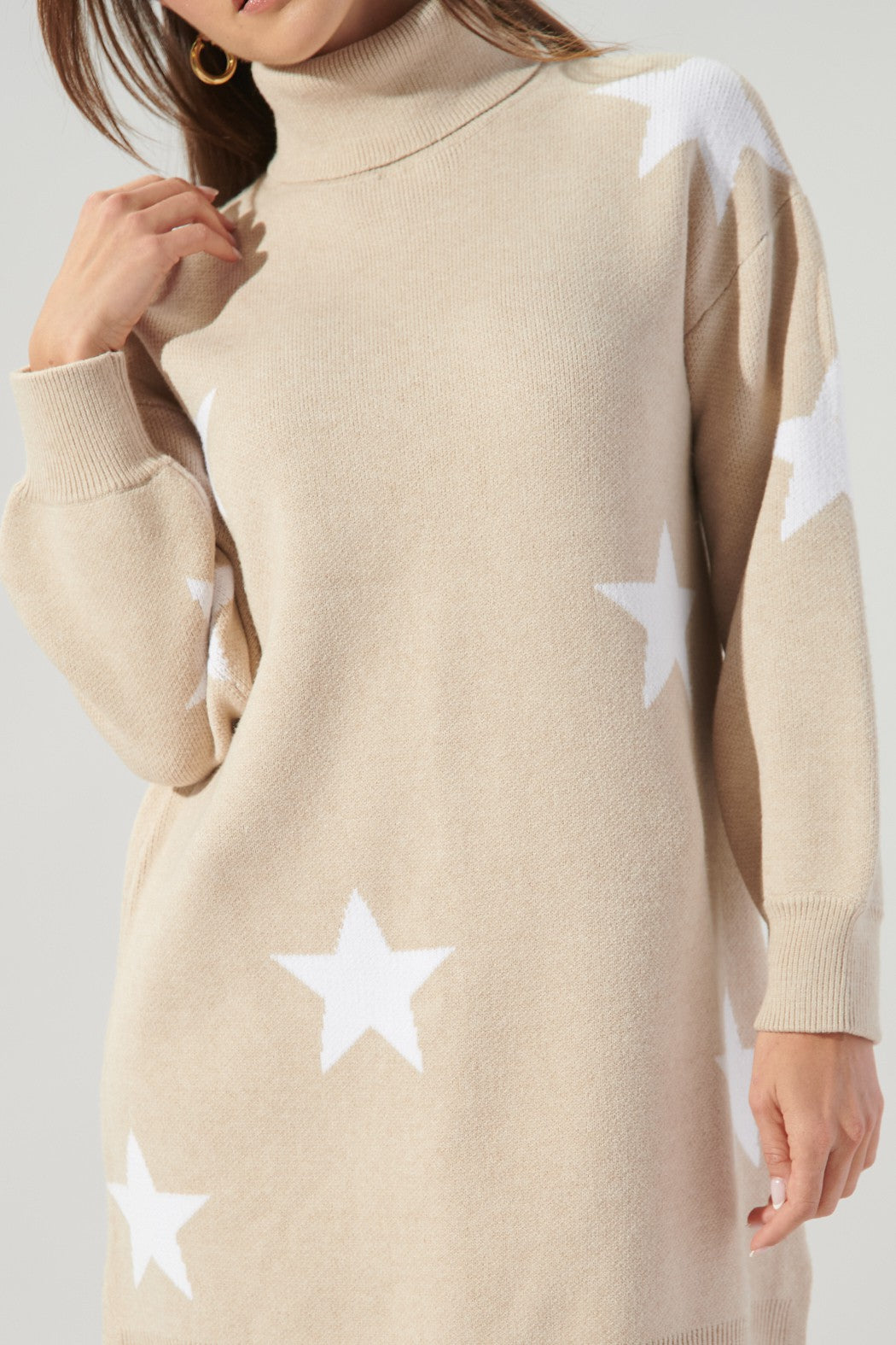 Estrella Star Turtleneck Sweater Dress