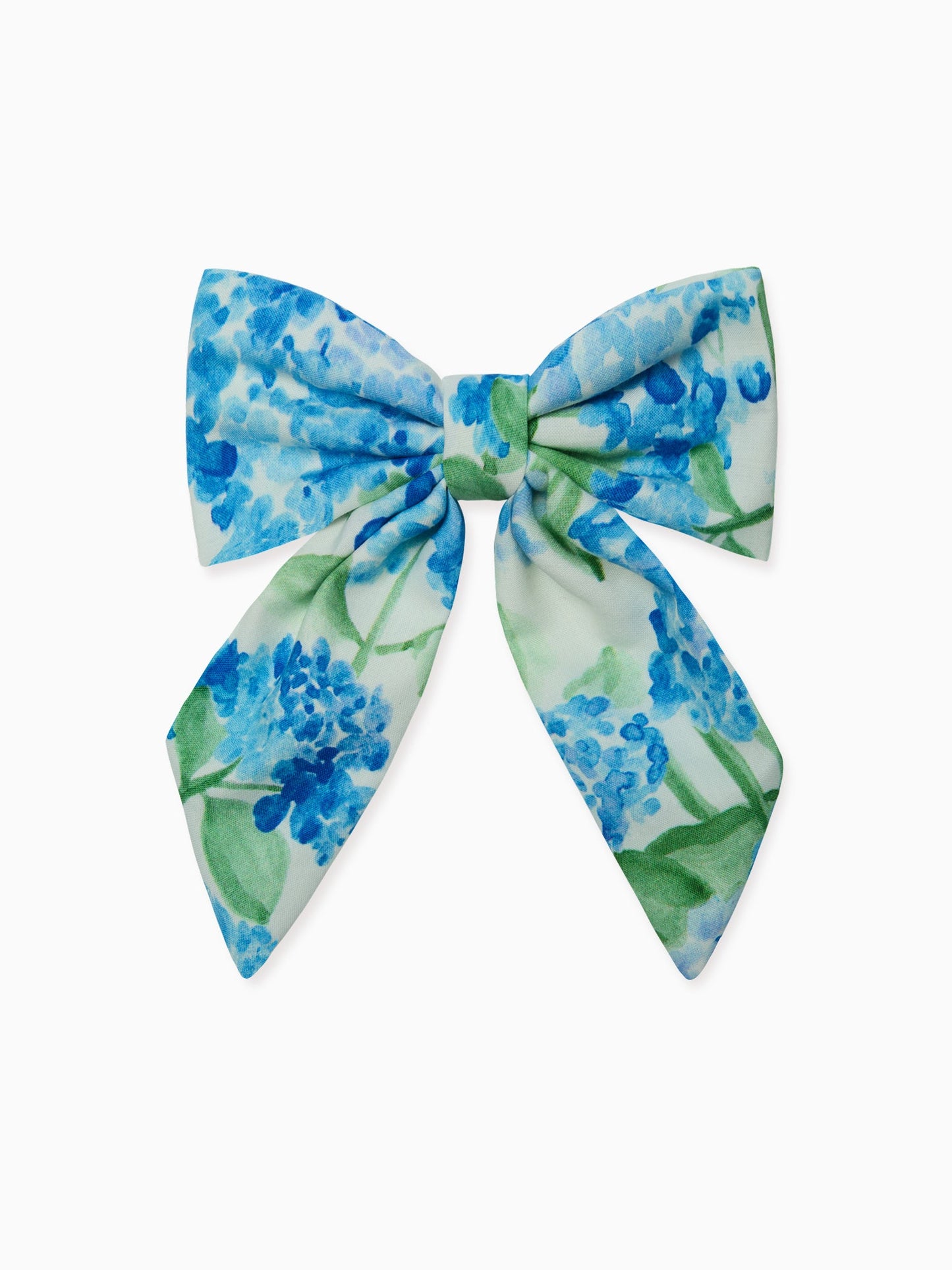 The Hill House x La Coqueta Girls Bow Clip - Blue Watercolor Hydrangea