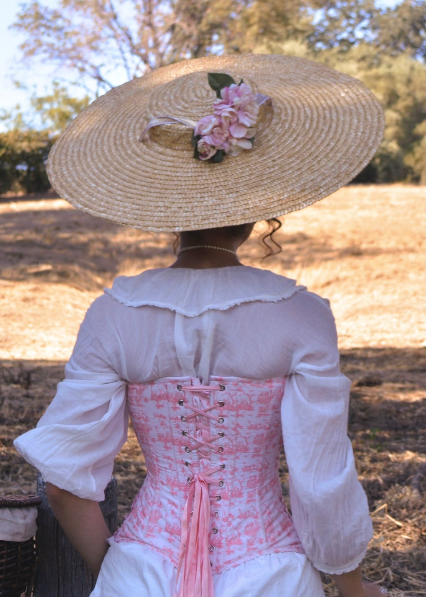 Toile de Jouy corset & bloomers set