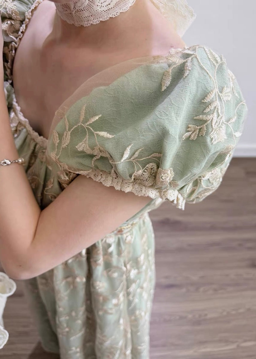 Mint blossom regency gown