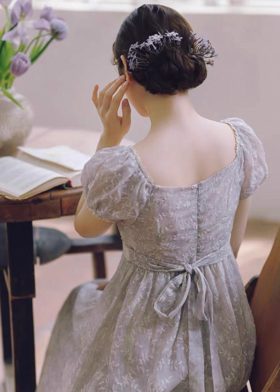 Silvery soirée dress