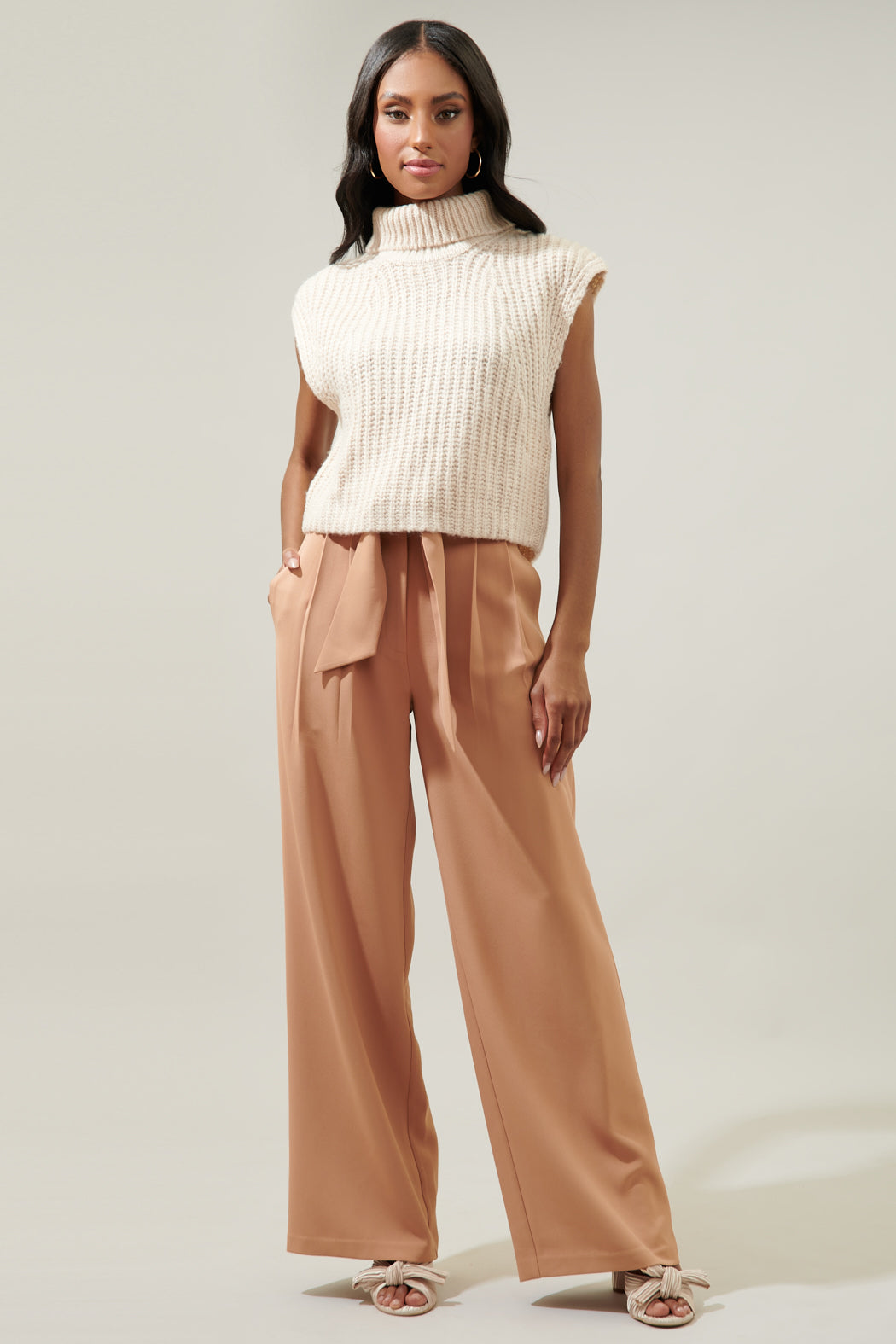 Chelsea Waist Tie Labelle Wide Leg Pants