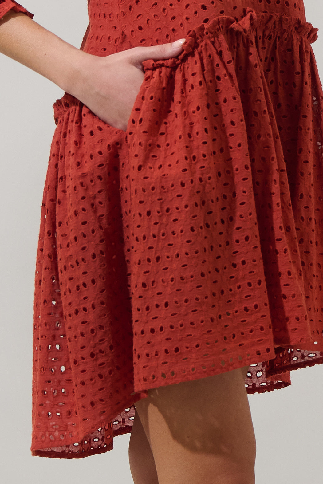 Brooky Eyelet Beryl Trapeze Mini Dress