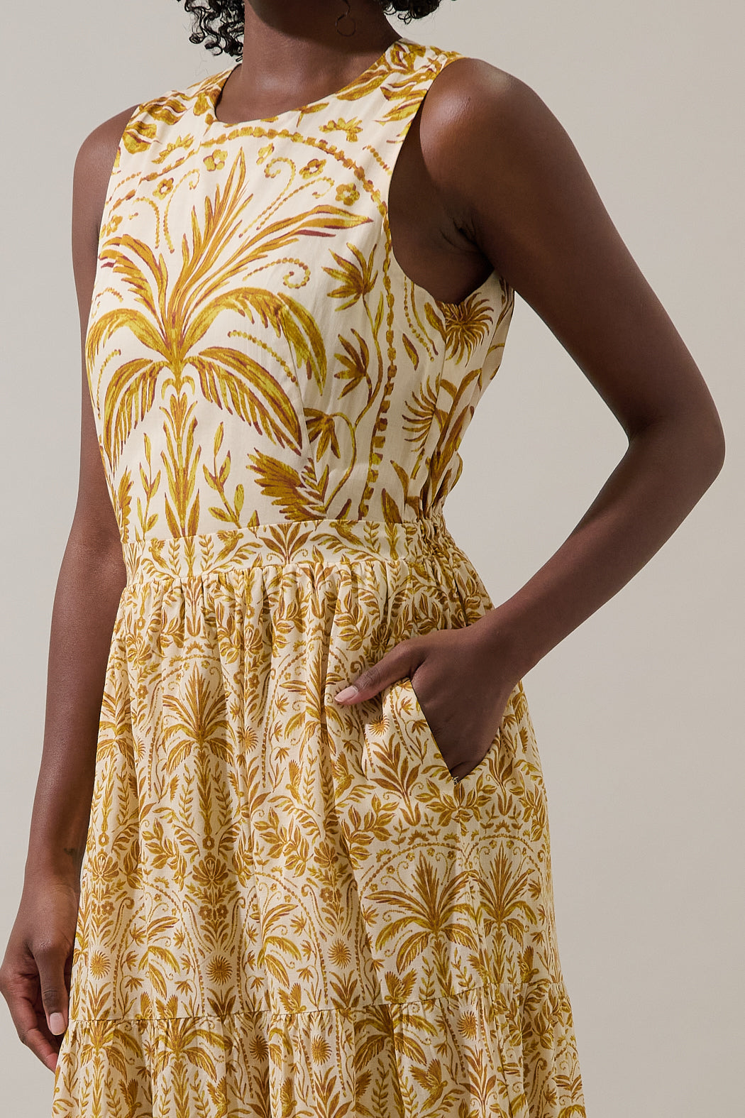Calina Tropical Jivie Tiered Maxi Dress