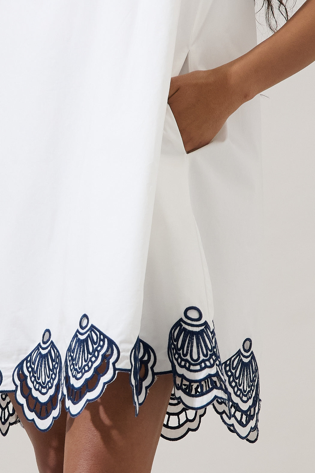Ashley Embroidered Collared Mini Dress