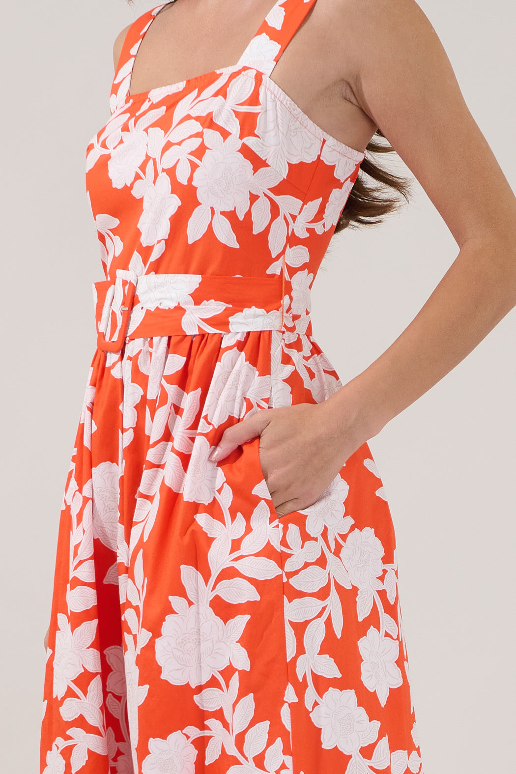 Avril Belted Midi Dress Lilo Tropics