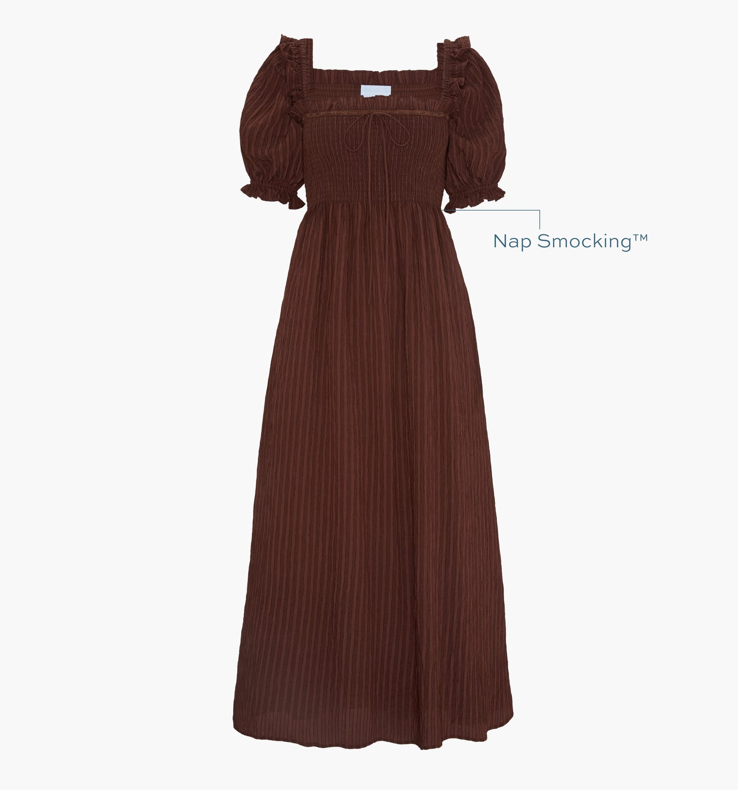 The Scarlett Nap Dress - Chocolate Tonal Seersucker