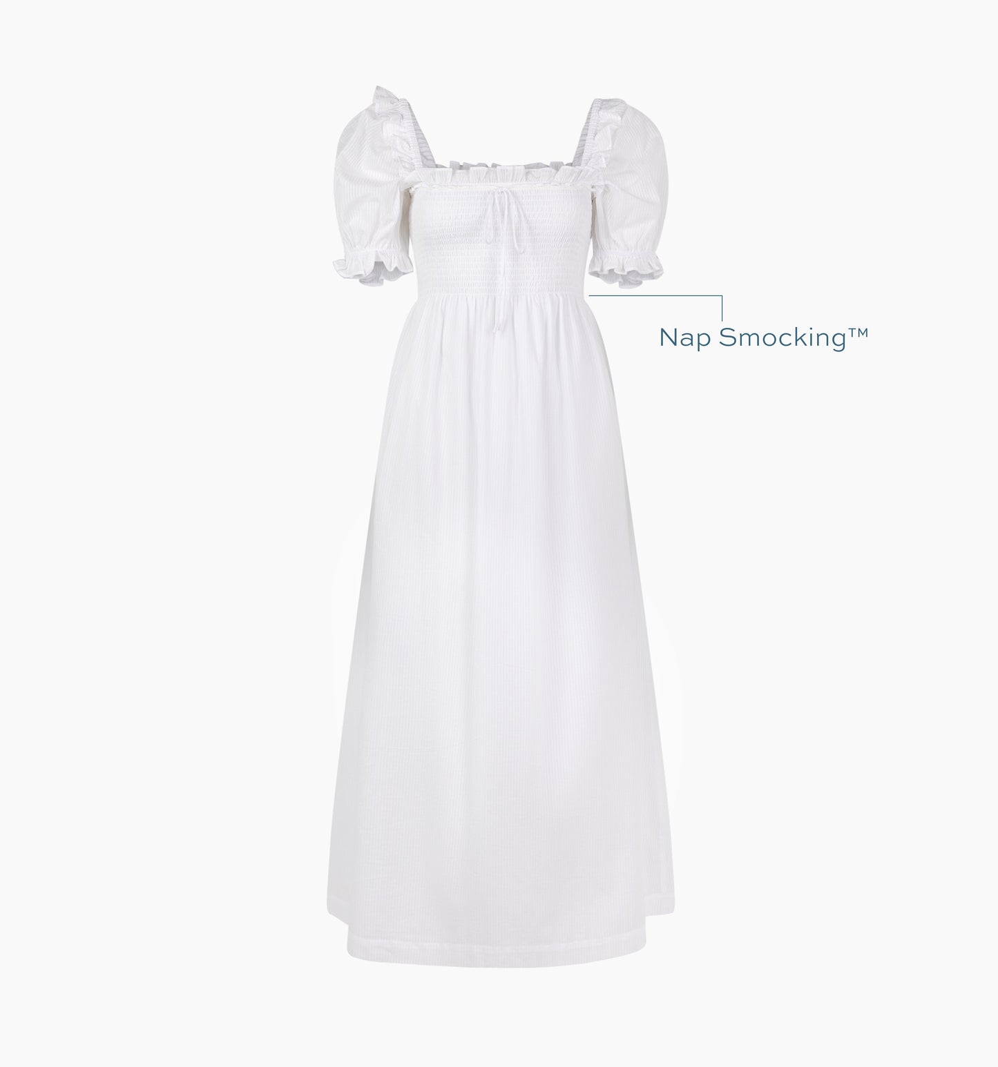 The Scarlett Nap Dress - White Shadow Stripe