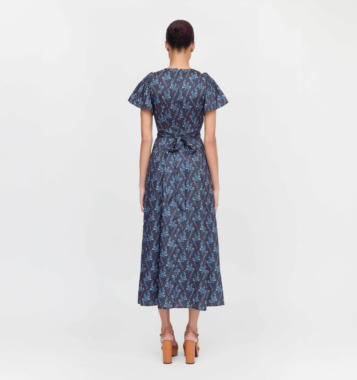 The Dominique Dress - Navy Cala Paisley