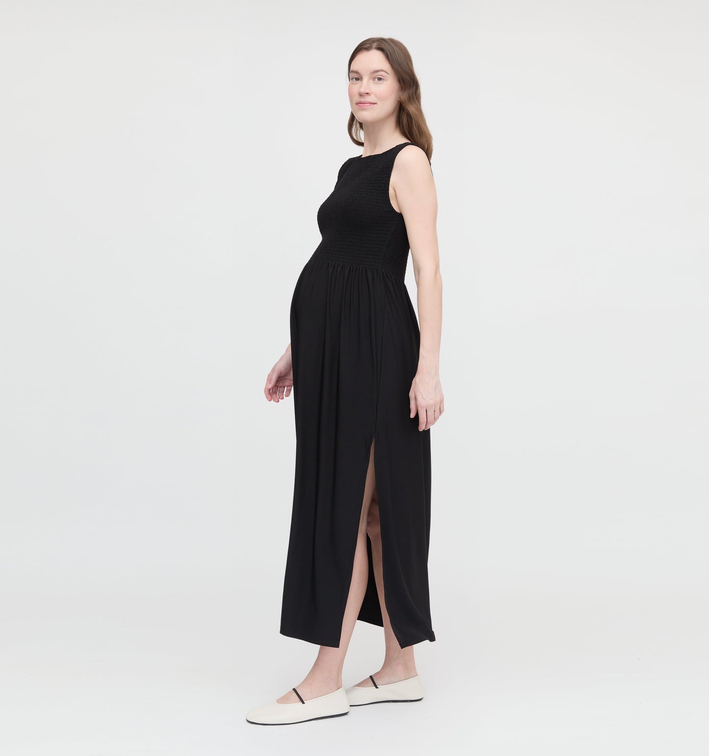 The Maternity Cosima Nap Dress - Black Jersey