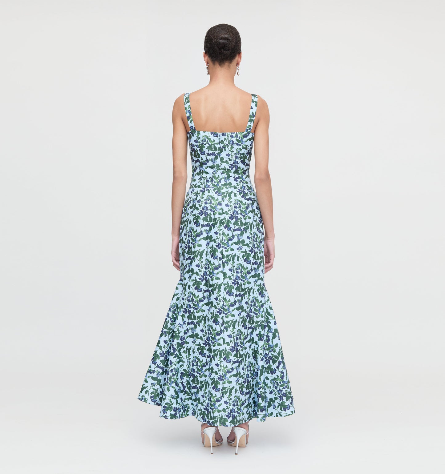 The Marietta Dress - Blue Pressed Flowers