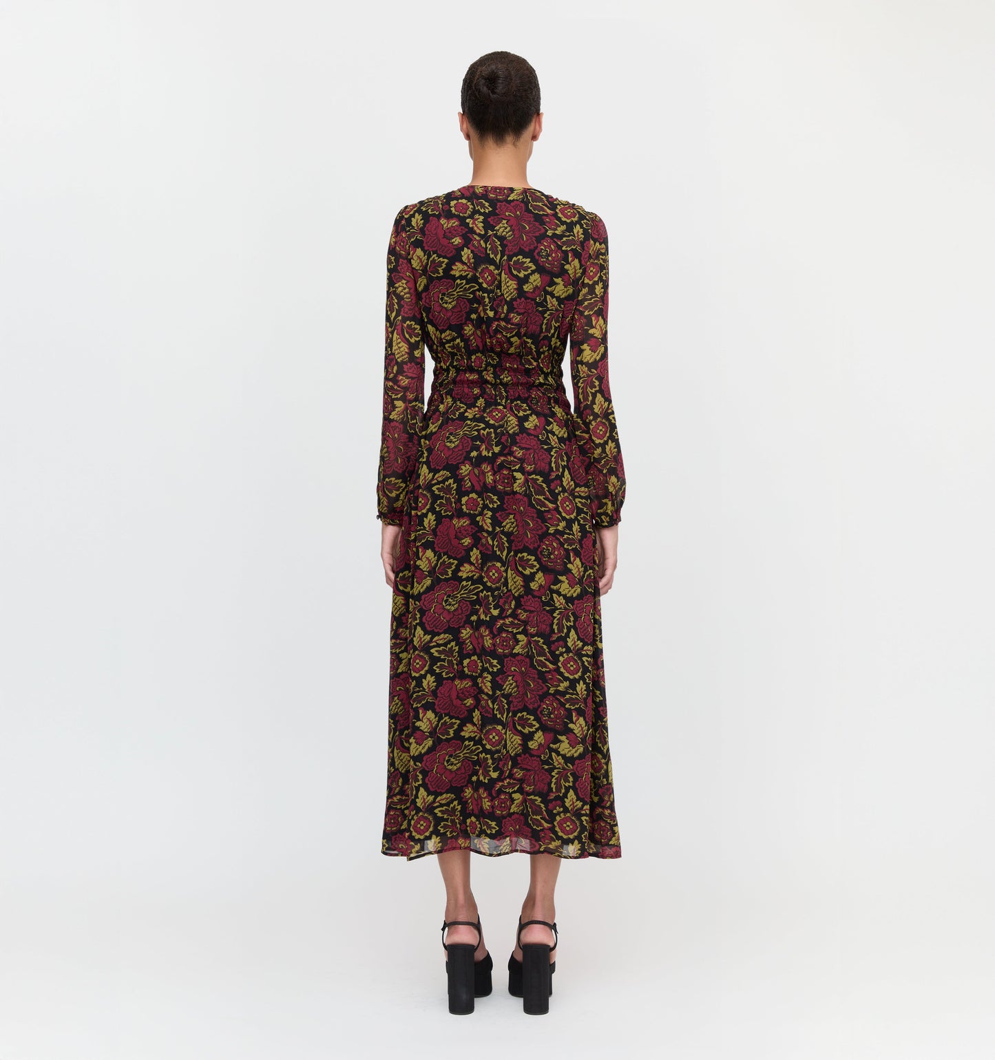 The Rosely Dress - Black Palampore Floral