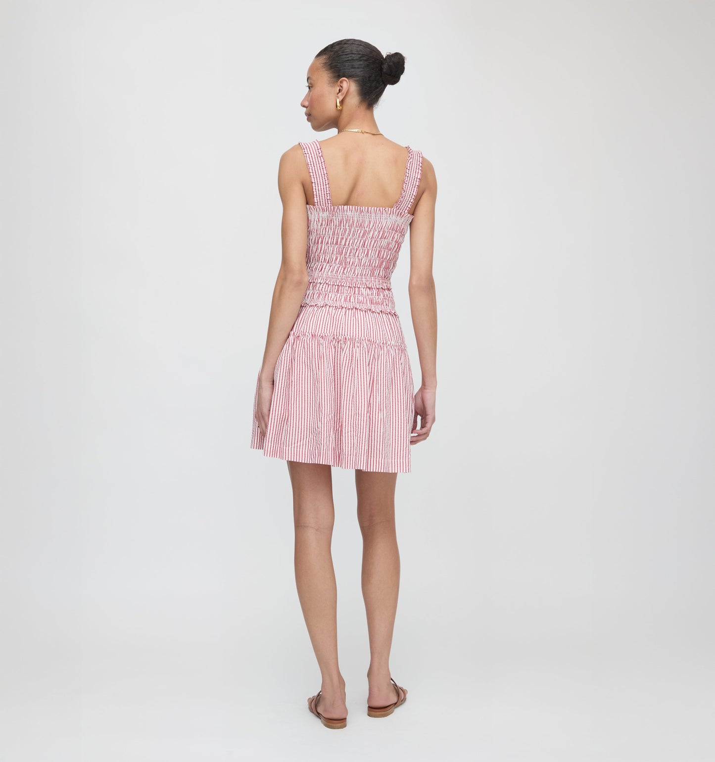 The Azalea Mini Nap Dress - Red Ticking Stripe