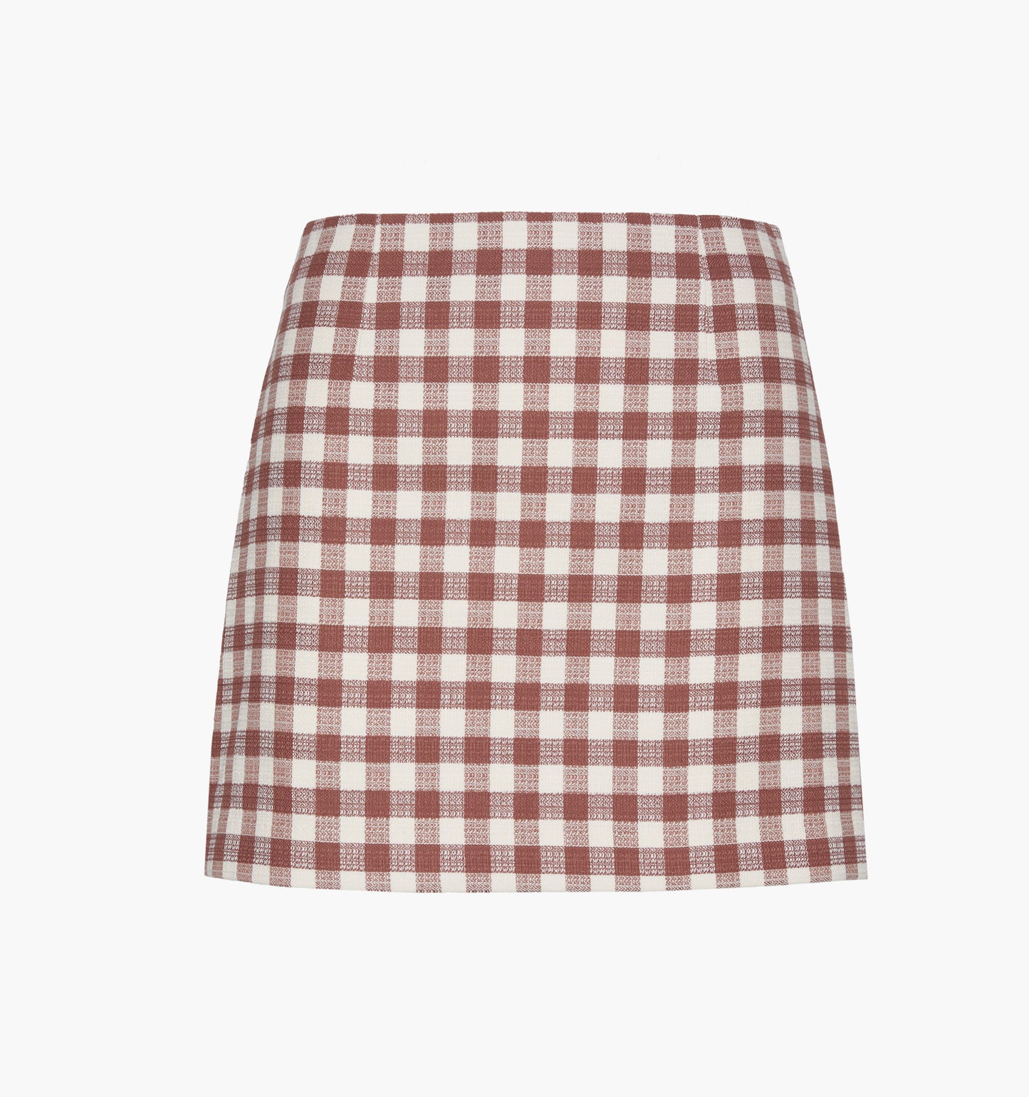 The Hallie Skirt - Cognac Gingham
