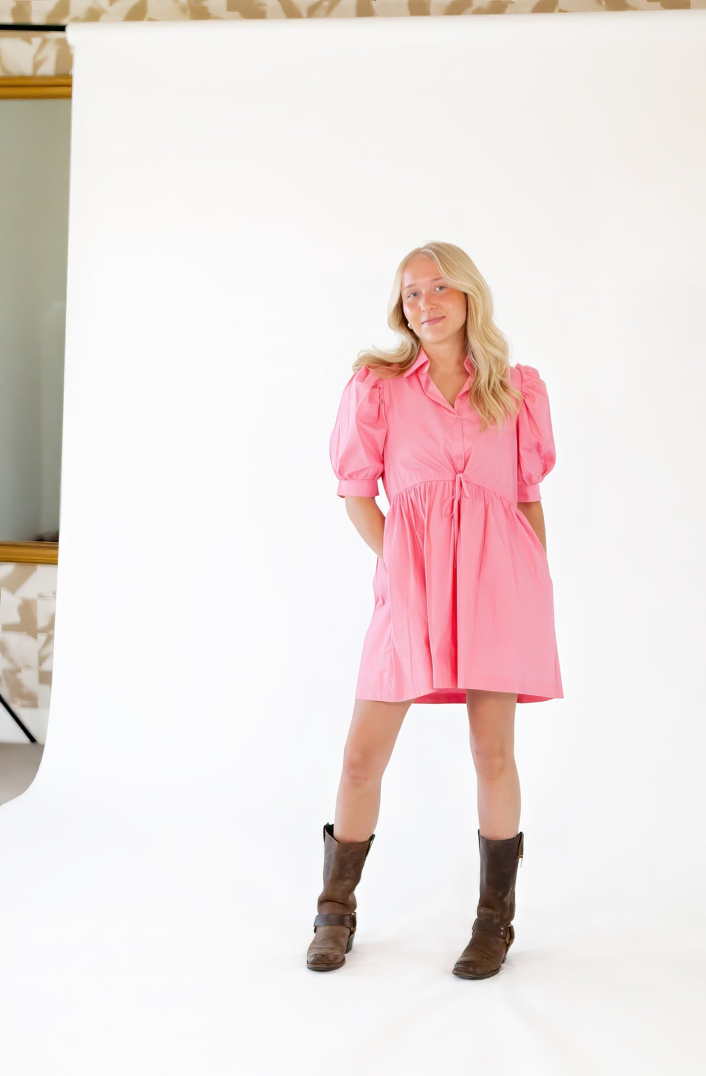 Francesca Ribbon Tie Waist Dress