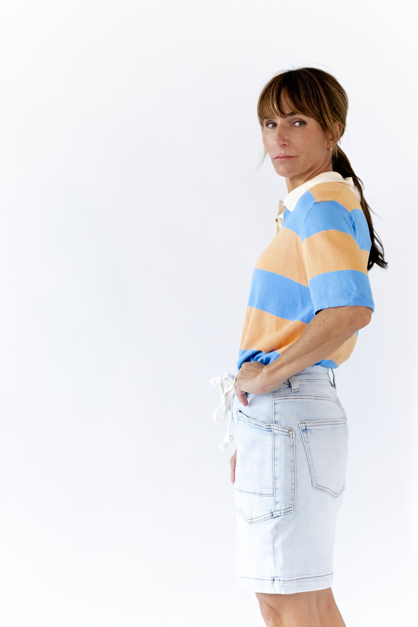 Drawstring Light Wash Jorts