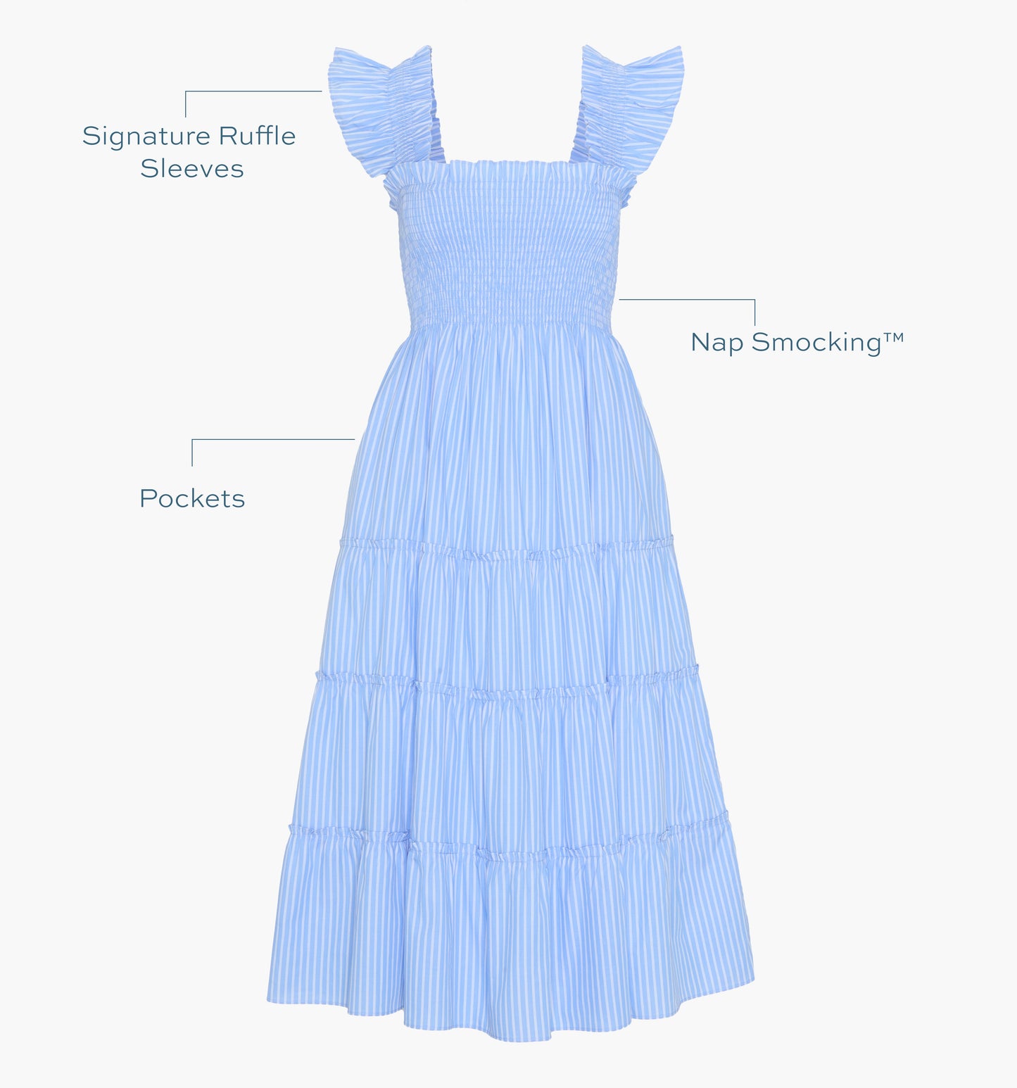 The Ellie Nap Dress - Blue Stripe