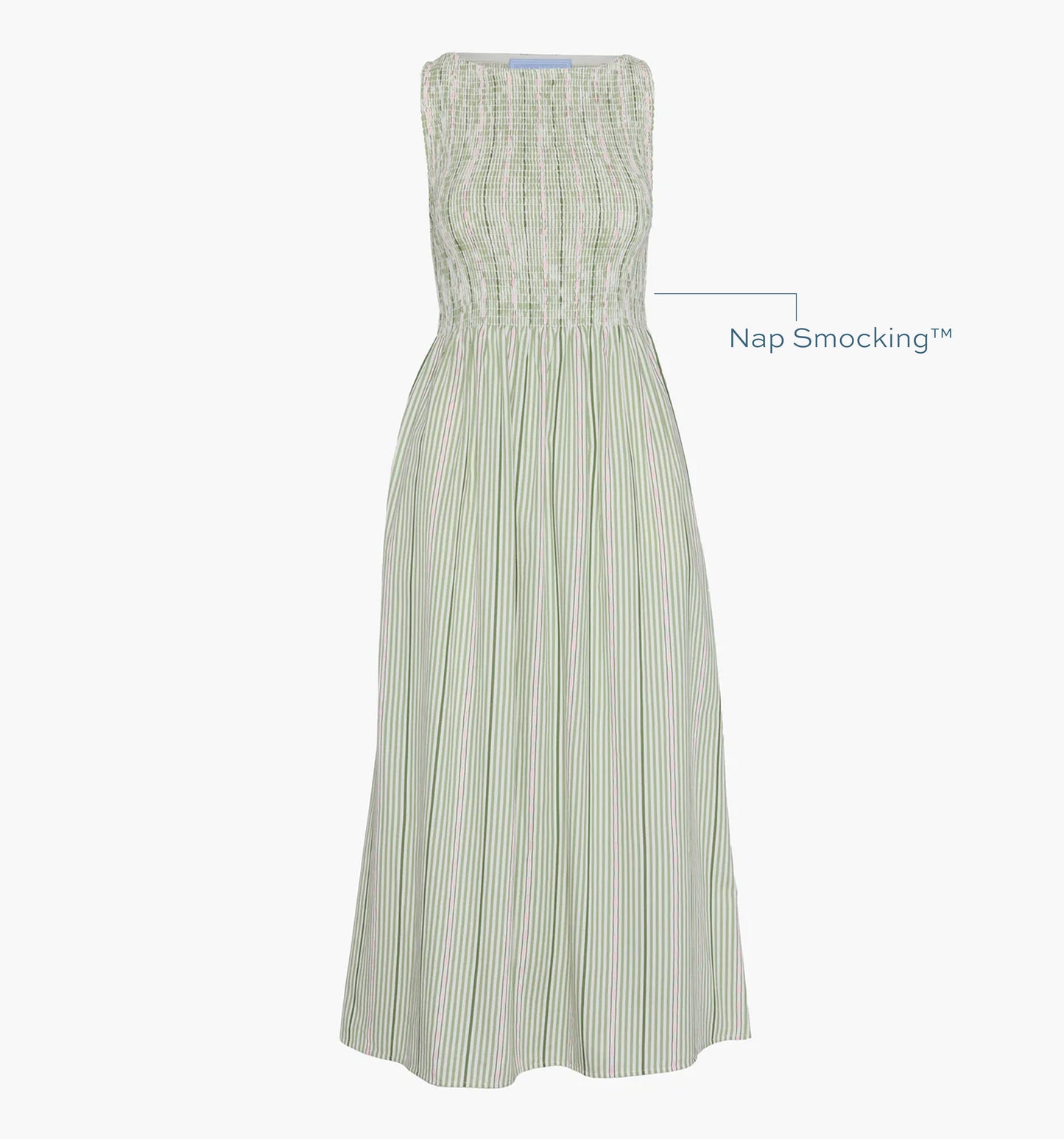 The Cosima Nap Dress - Green Jacquard Stripe
