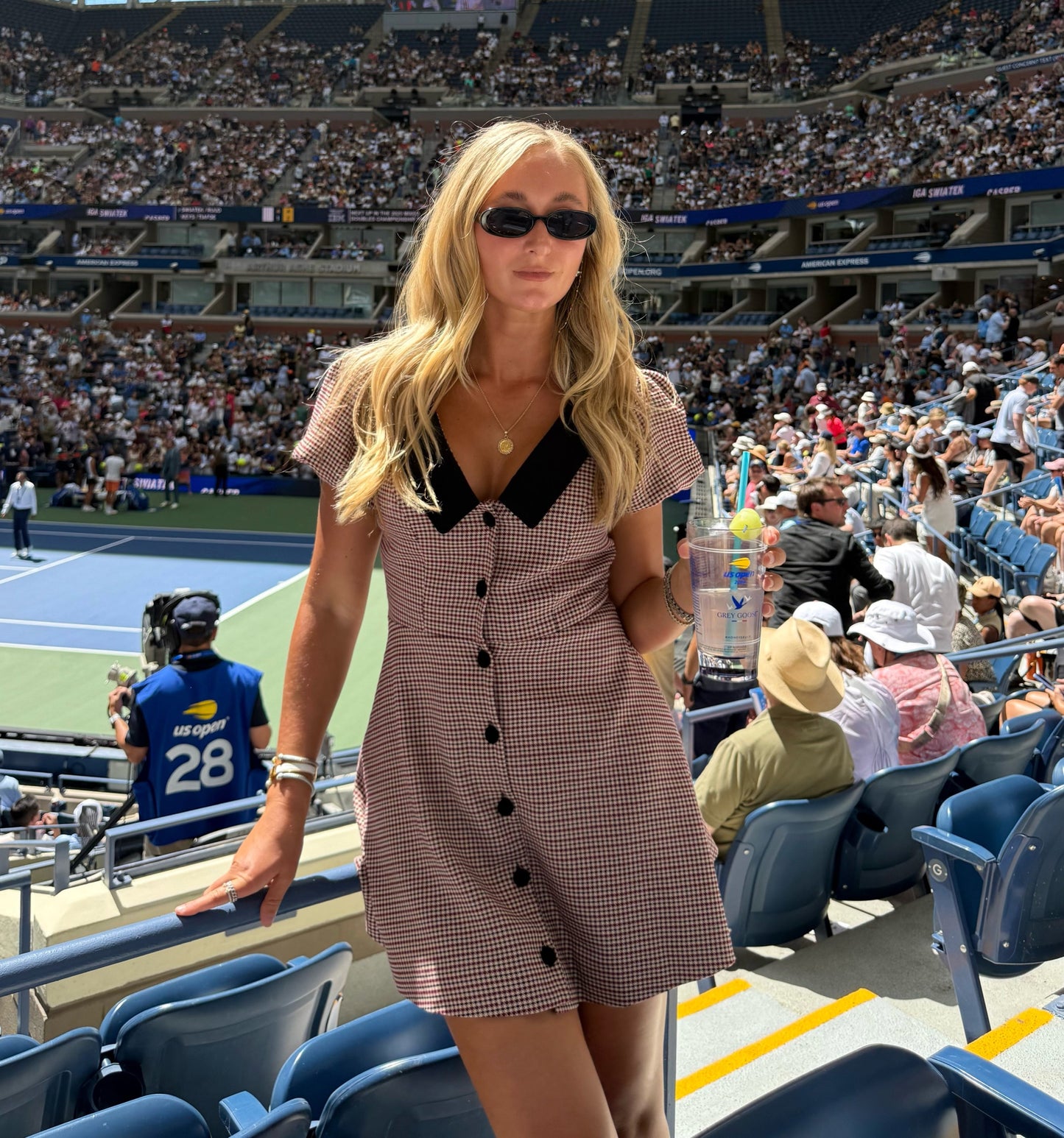 The Samantha Dress - Burgundy Holmes Houndstooth