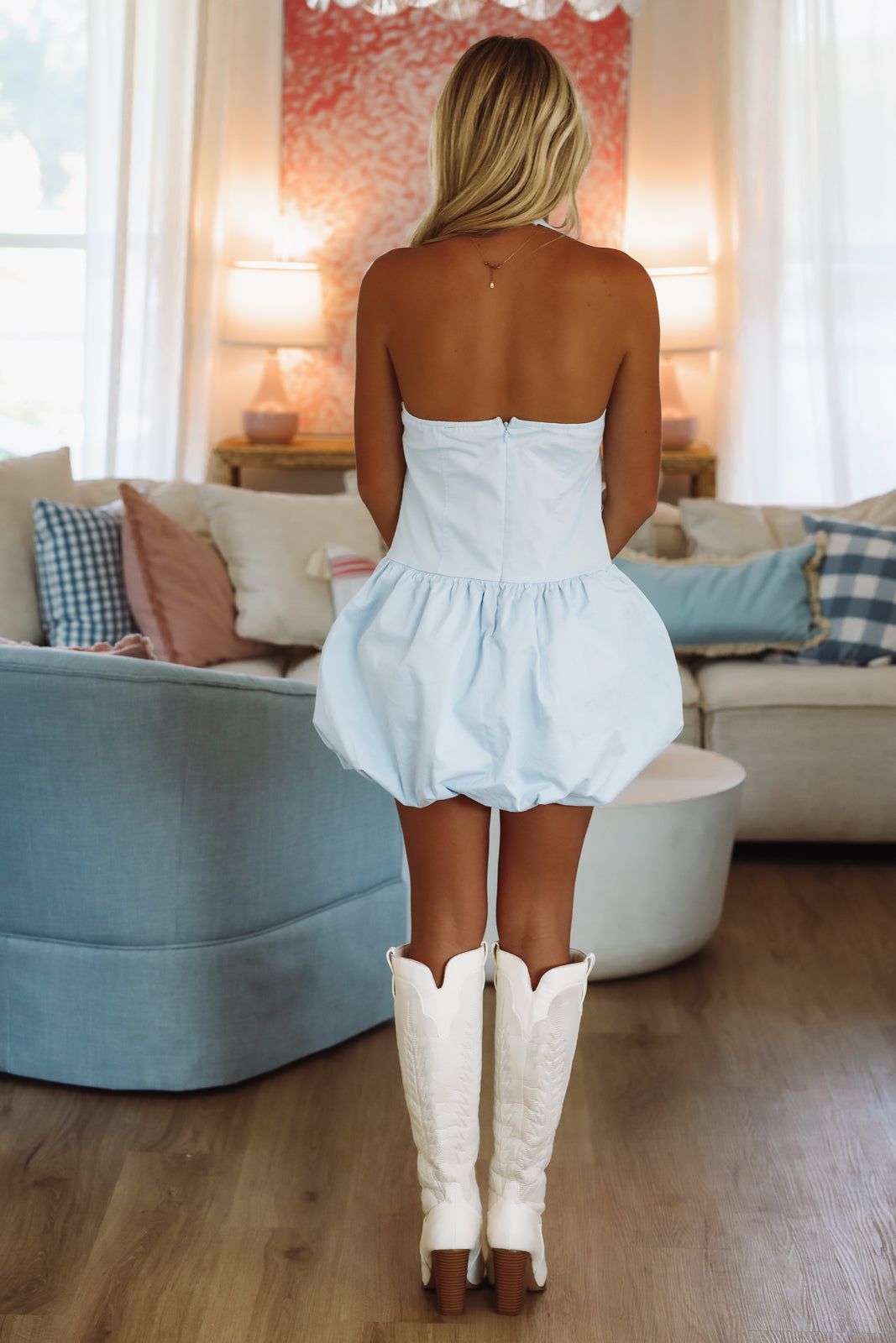 Bounce Back Mini Dress - Blue