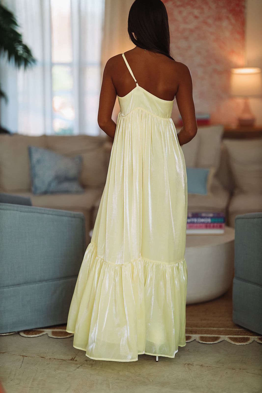 Dance Floor Bound Maxi Dress - Light Yellow