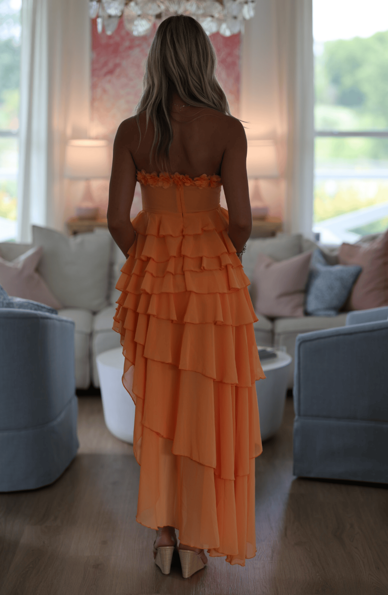 Orange Blossom Maxi Dress - Orange
