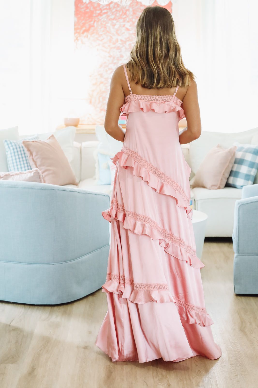 Enchanted Lace Maxi Dress - Rose Pink