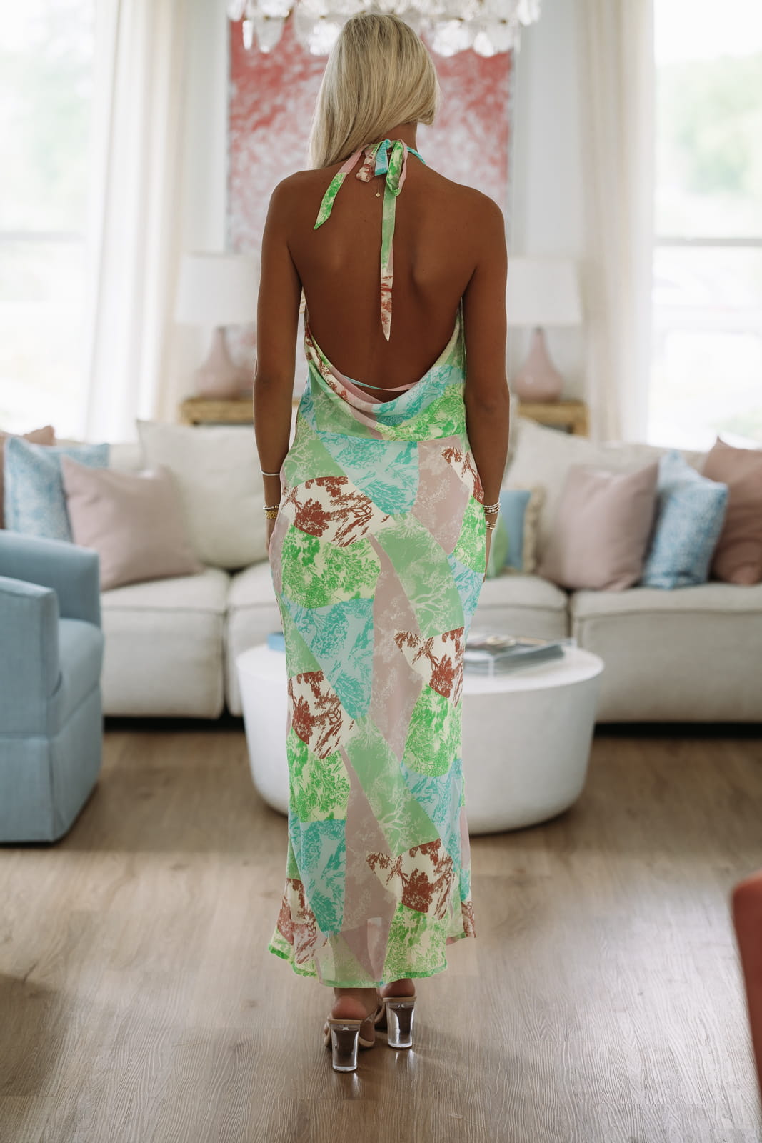 Showtime Maxi Dress - Green and Pink