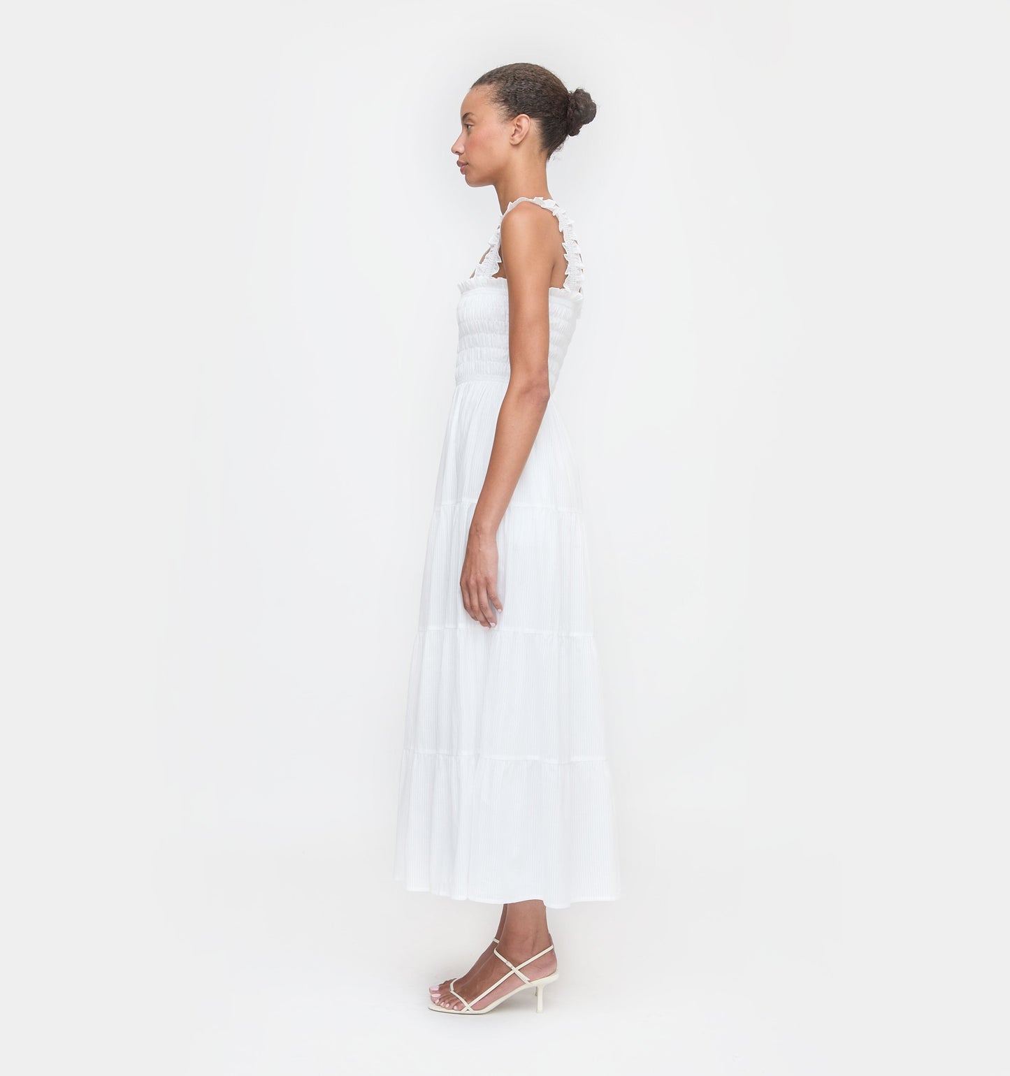 The Kimmy Nap Dress - White Shadow Stripe