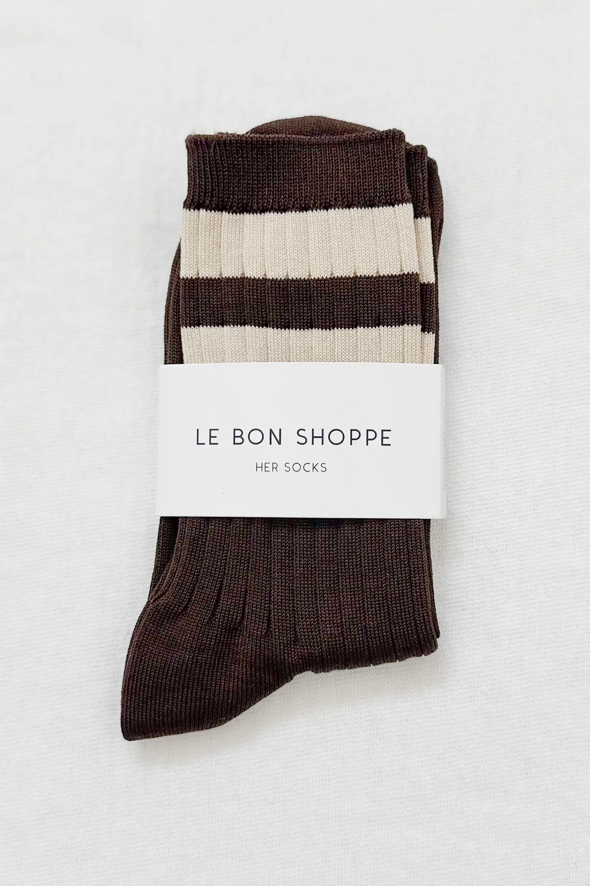 Le Bon Shoppe Her Varsity Socks - Espresso