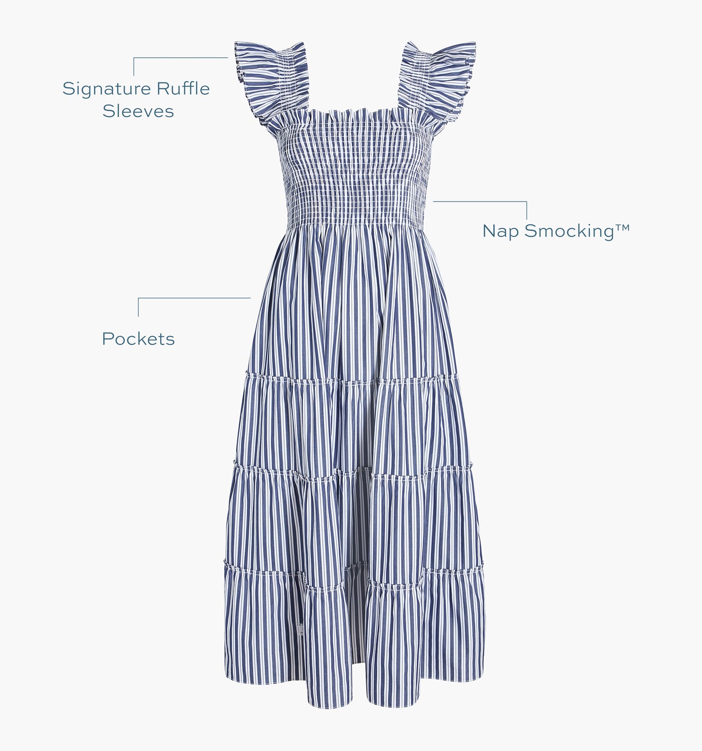 The Ellie Nap Dress - Navy Stripe