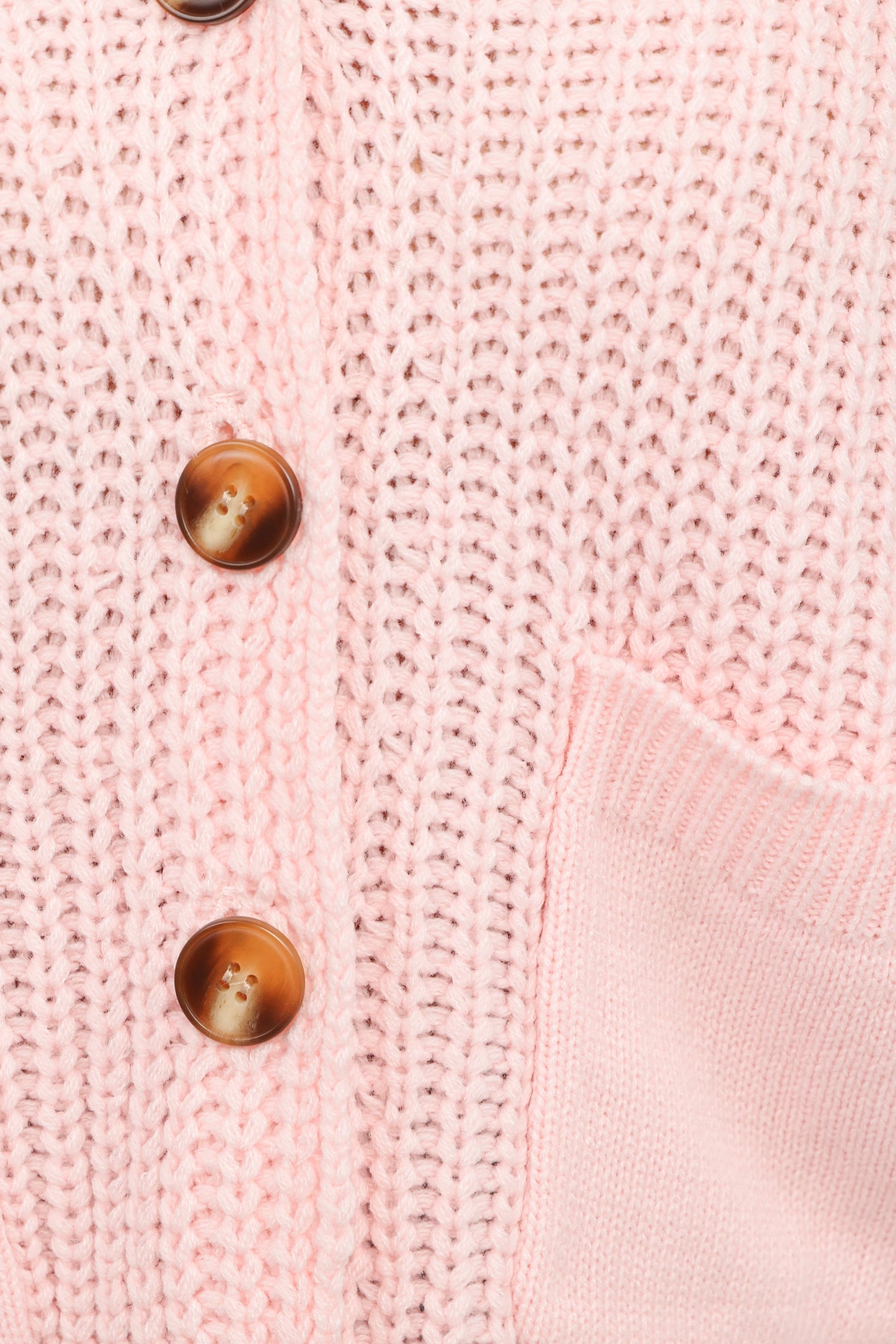 Amelia Oversize Collar Button Cardigan - Pink