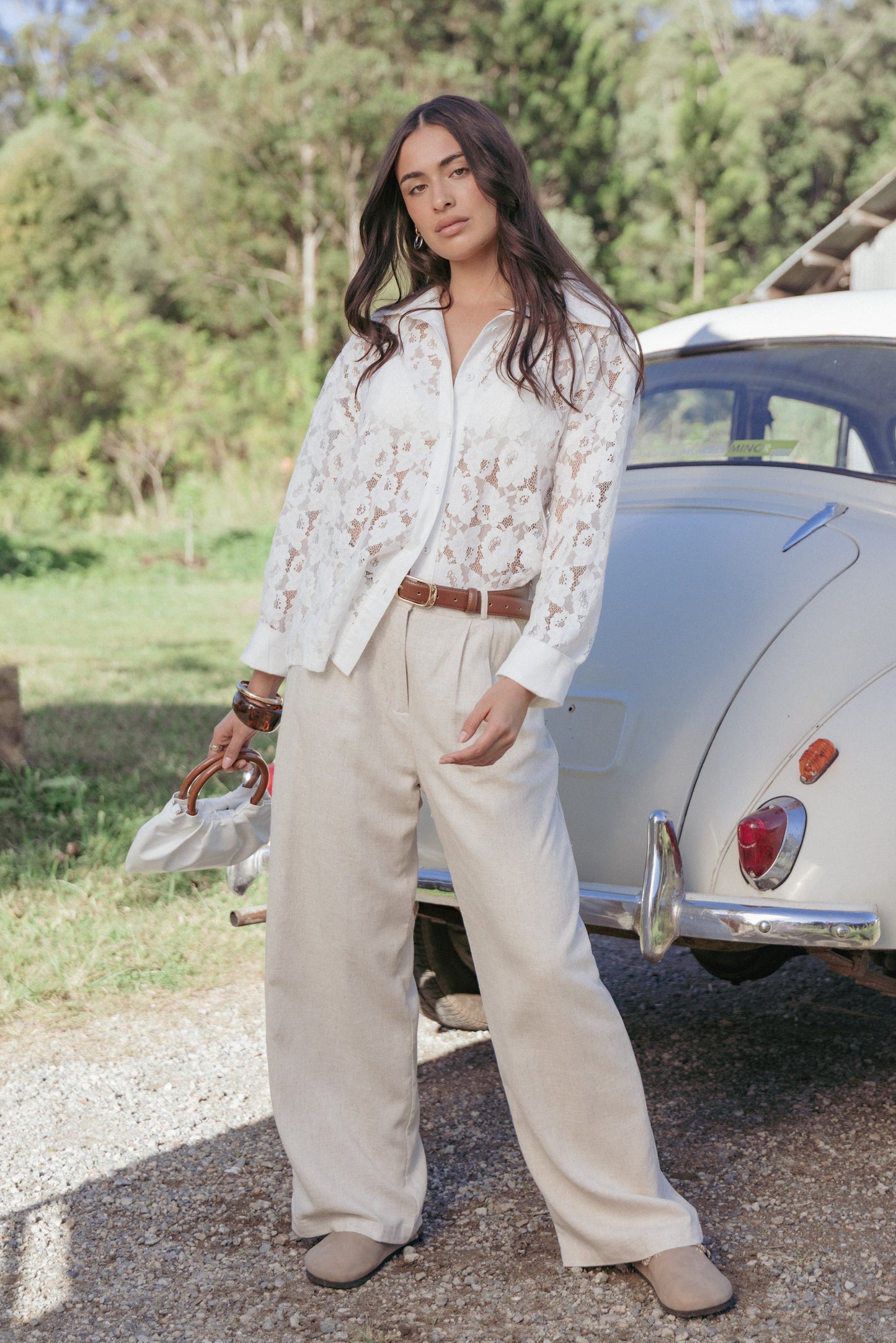 Carol Lace Shirt - White