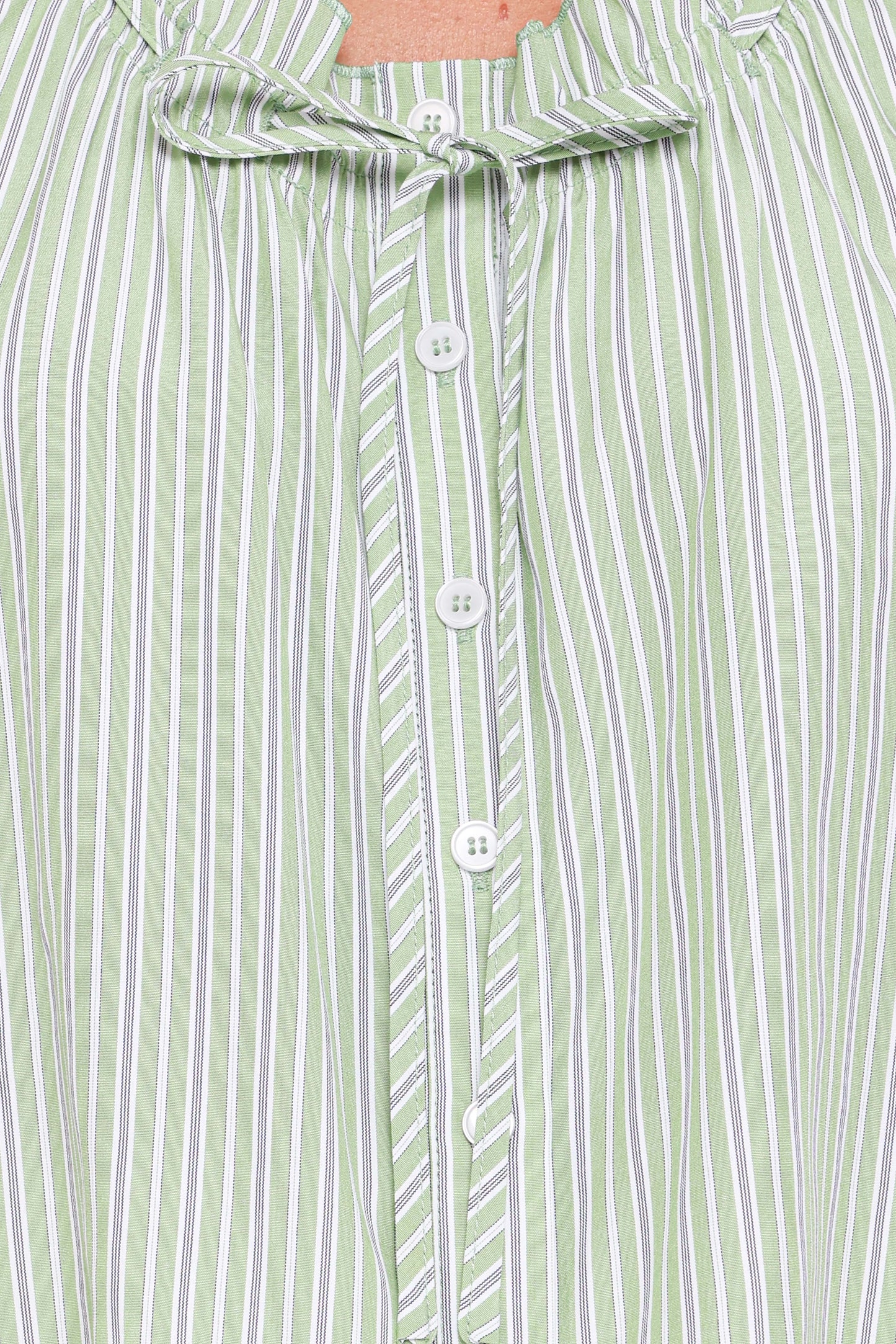 Luisa Ruffle Top - Green/White