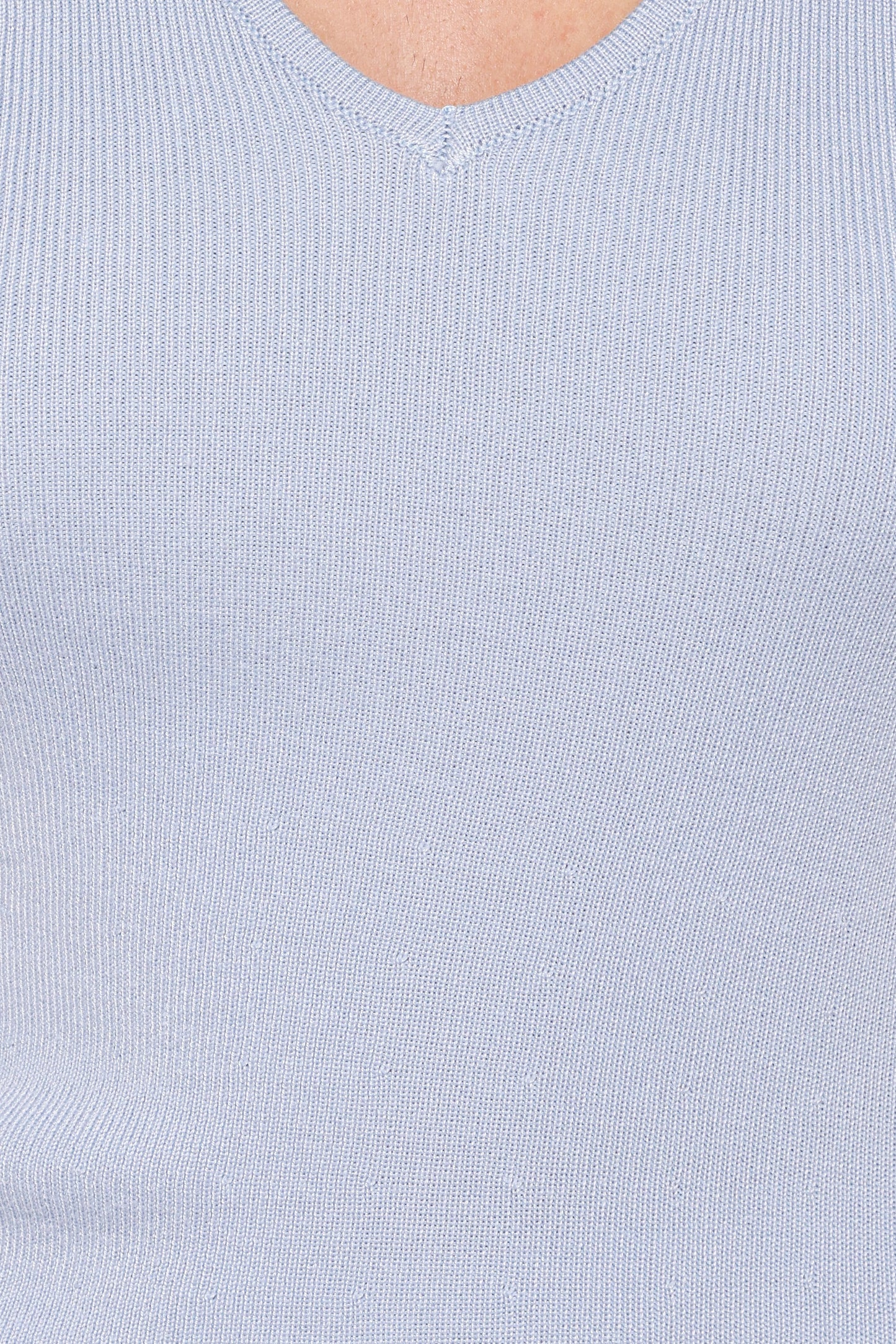 Tori Side Cinch Knitted Top - Light Blue