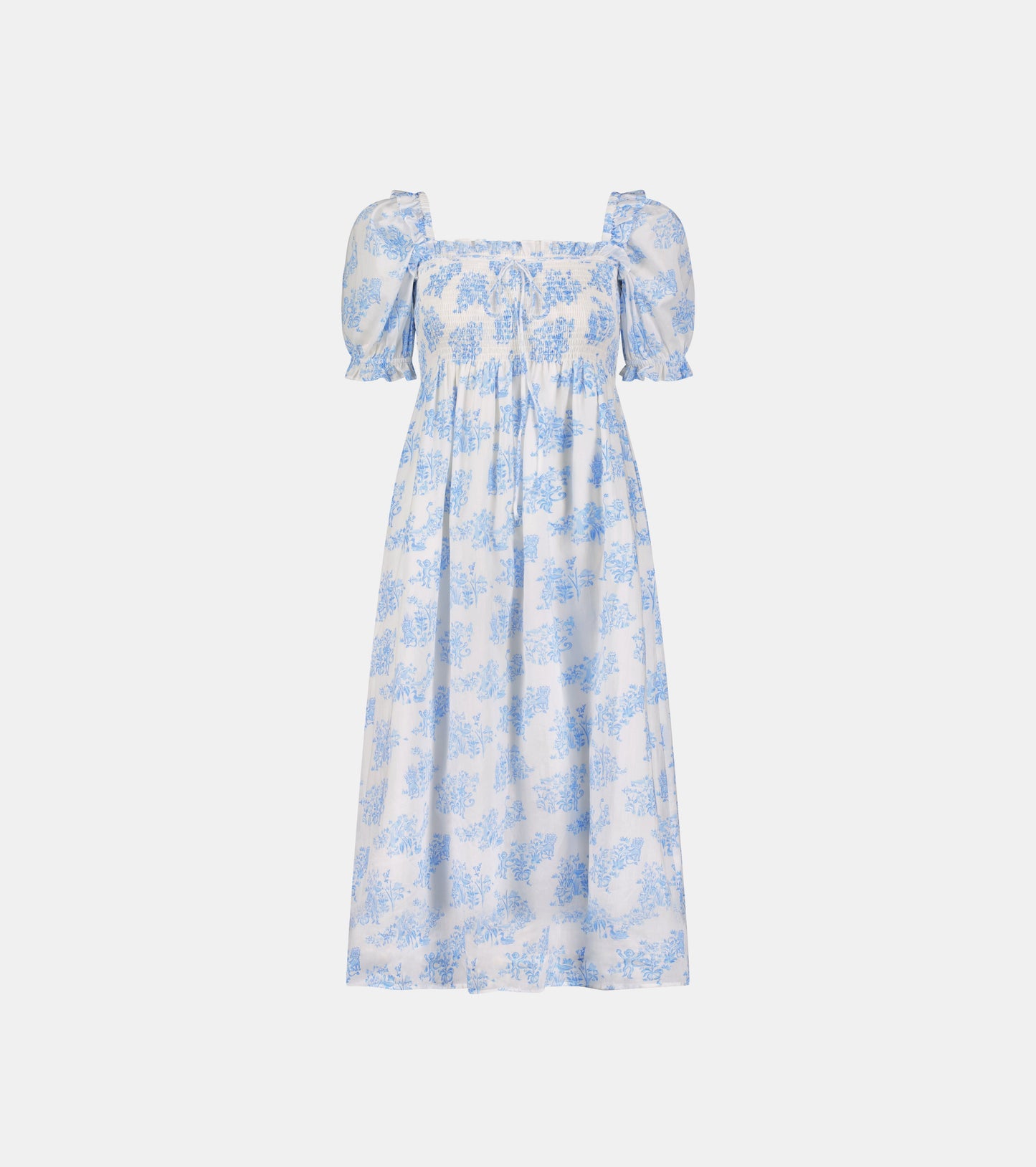 Roller Rabbit x Hill House Scarlett Midi Nap Dress - Blue Sherwood Forest Monkey