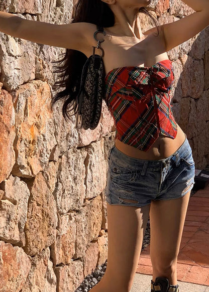 Tartan corset top