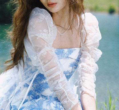 Pastoral toile dress duster and dress set