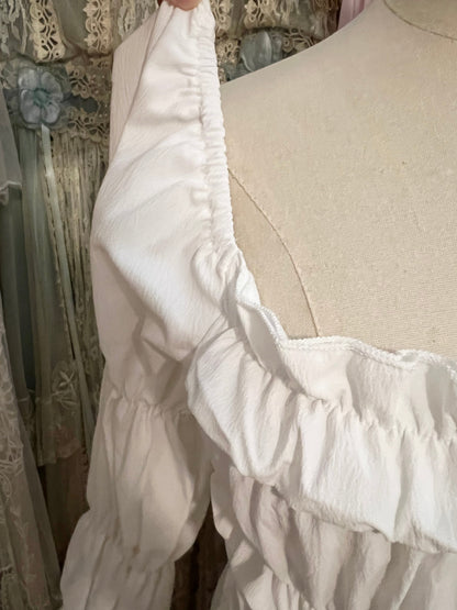 Floating clouds ruched dress