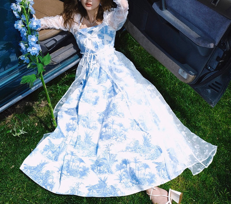 Pastoral toile dress duster and dress set