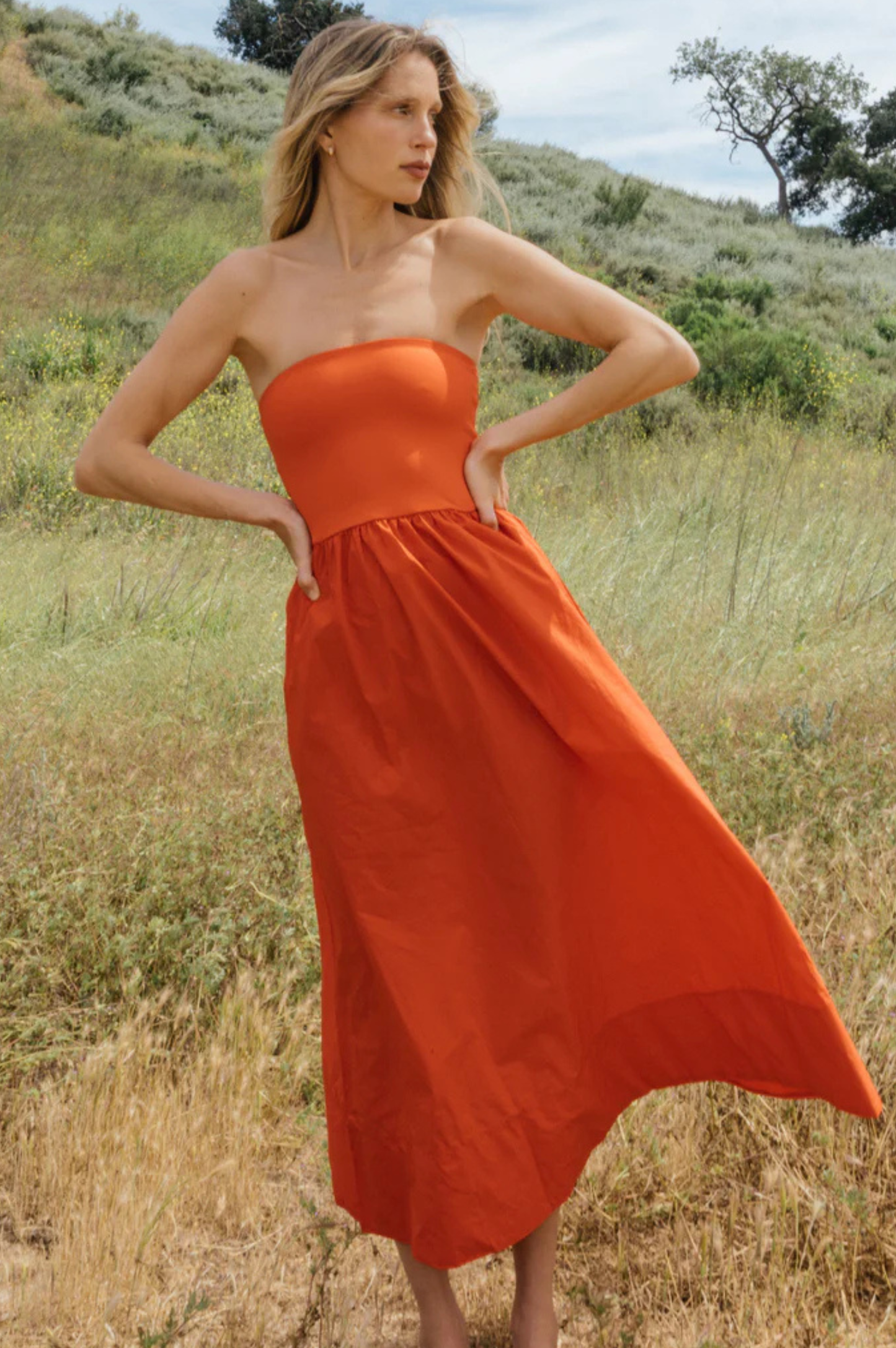 Sunsought Strapless Midi Dress