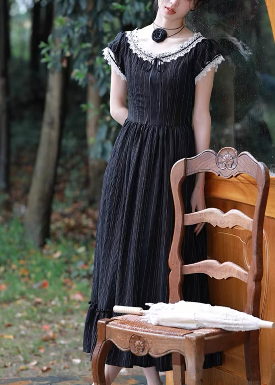 Lil women dress (black/blue)