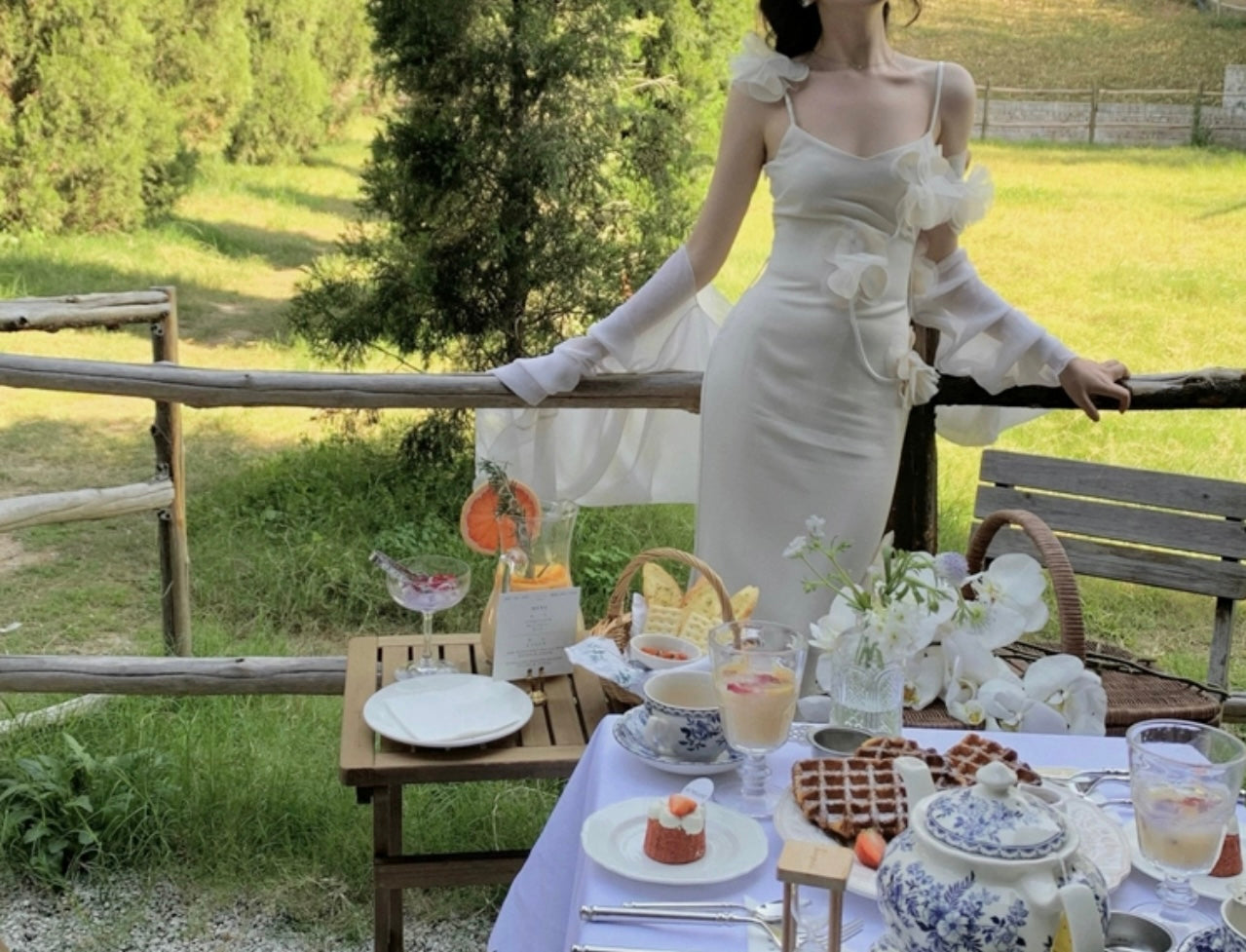 White orchid dress
