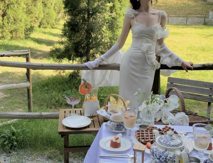 White orchid dress