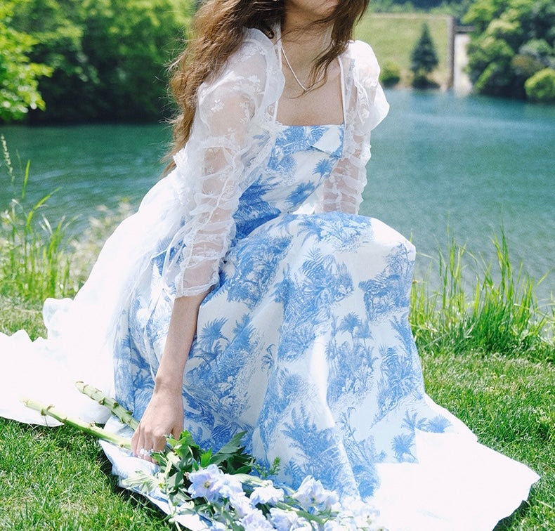 Pastoral toile dress duster and dress set