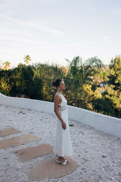Del Rey Lace Satin Maxi Dress