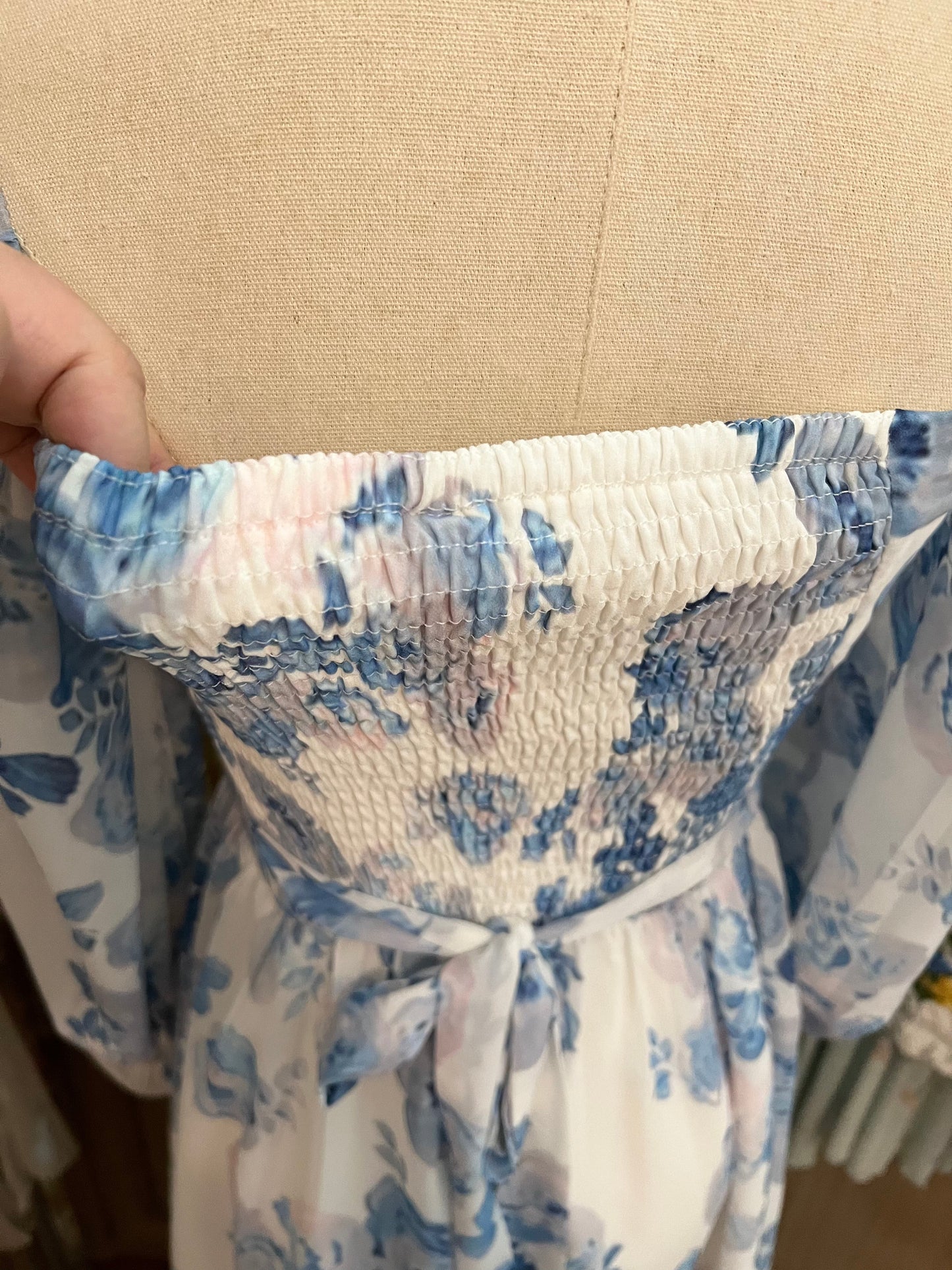 Blue roses dress
