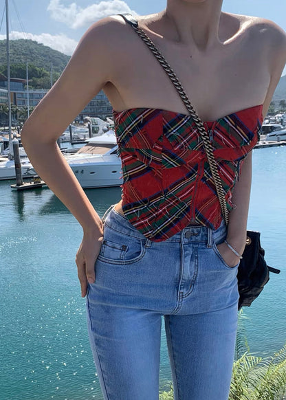 Tartan corset top