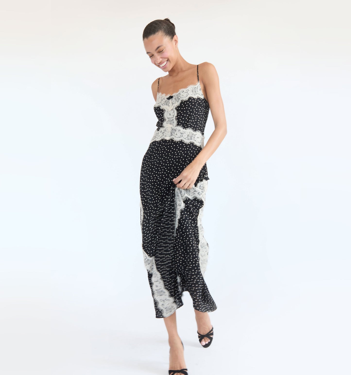 The Francesca Dress - Black Polka Dot
