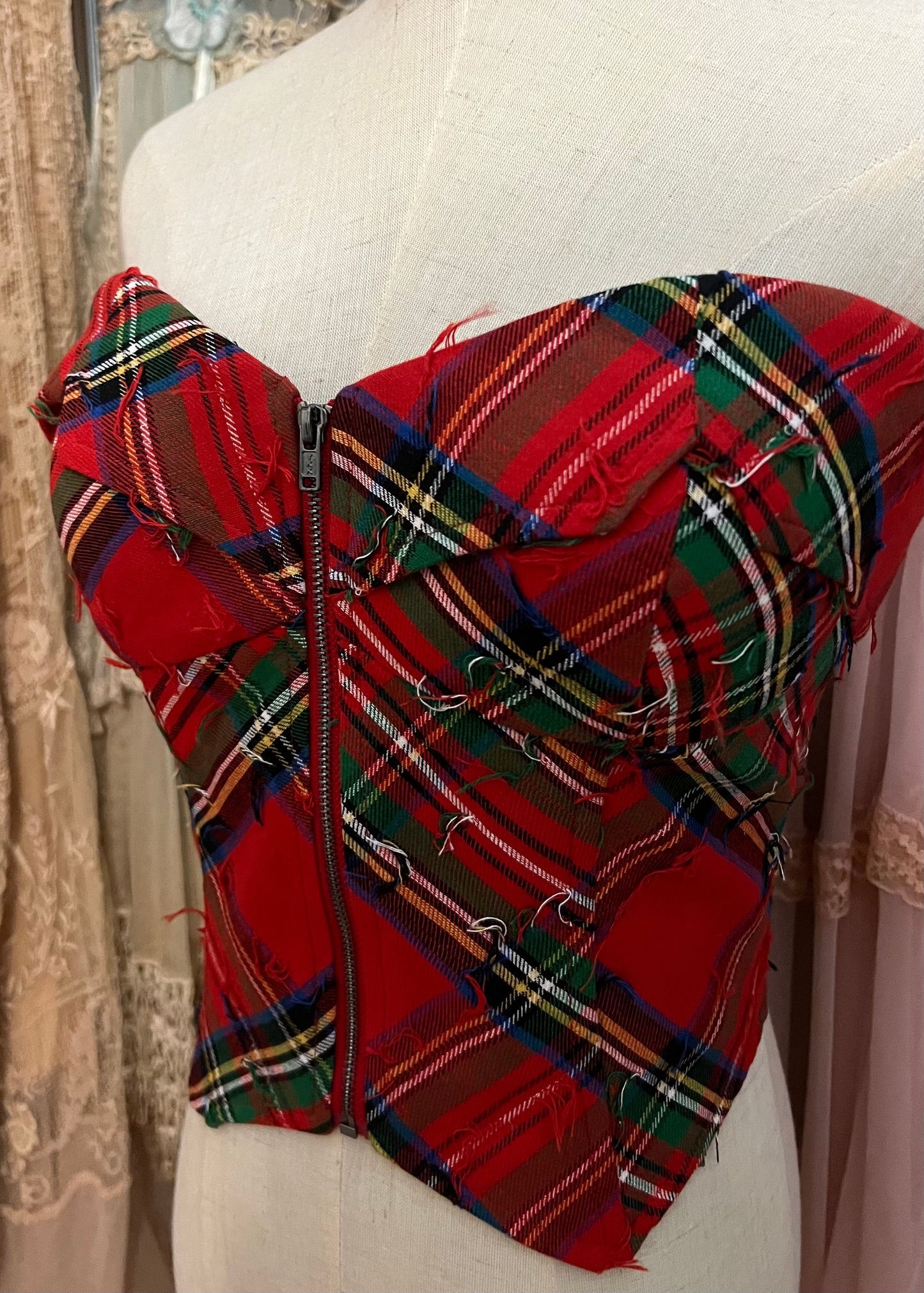 Tartan corset top